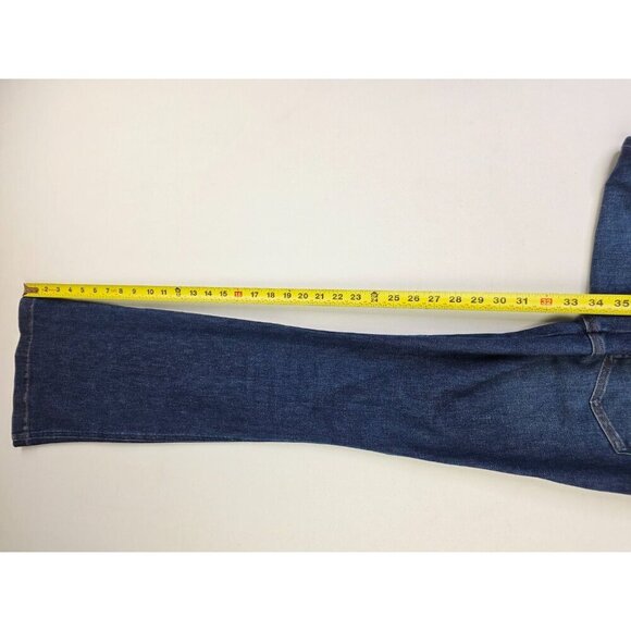 Spanx Size Small Womens 34" Inseam Flare Two Back Pockets Pull Up Blue Jeans - Picture 2 of 11